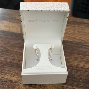 Gold and Silver Crystal Hoop Earrings